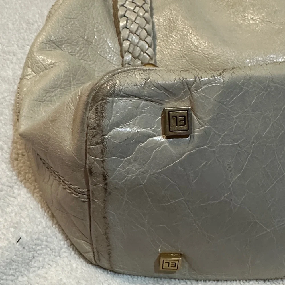 Elliott Lucca Cream Shoulder Bag with Gold Accents